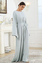 Load image into Gallery viewer, Round Neck Kimono Sleeve Tie Waist Dress
