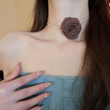 Load image into Gallery viewer, 3D Rose Alloy Buckle Necklace
