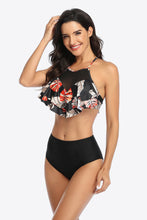 Load image into Gallery viewer, Tropical Print Ruffled Two-Piece Swimsuit
