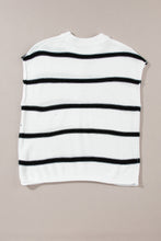 Load image into Gallery viewer, Striped Round Neck Cap Sleeve Sweater
