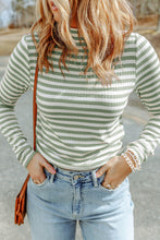 Load image into Gallery viewer, Double Take Striped Mock Neck Long Sleeve Top
