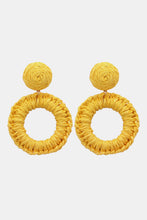 Load image into Gallery viewer, Round Shape Raffia Grass Dangle Earrings
