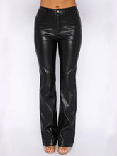 Load image into Gallery viewer, PU Leather High Waist Straight Pants
