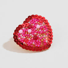 Load image into Gallery viewer, Sequin Heart Inlaid Bead Alloy Earrings
