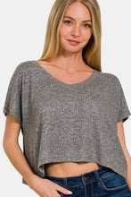 Load image into Gallery viewer, Zenana V-Neck Short Sleeve Cropped T-Shirt
