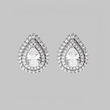 Load image into Gallery viewer, 925 Sterling Silver Zircon Teardrop Shape Stud Earrings

