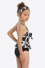Load image into Gallery viewer, Printed Bow Detail Ruffled One-Piece Swimsuit
