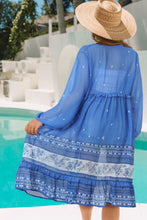 Load image into Gallery viewer, Printed Long Sleeve Tie Front Cover Up
