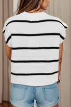 Load image into Gallery viewer, Striped Round Neck Cap Sleeve Sweater
