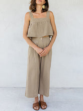 Load image into Gallery viewer, Square Neck Wide Strap Top and Pants Set
