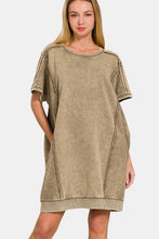 Load image into Gallery viewer, Zenana Washed Exposed Seam Mini Tee Dress
