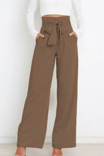 Load image into Gallery viewer, Tie Front Paperbag Wide Leg Pants
