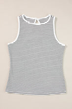 Load image into Gallery viewer, Cutout Striped Round Neck Tank
