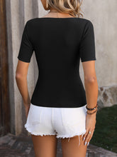 Load image into Gallery viewer, Square Neck Short Sleeve Sweater
