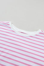 Load image into Gallery viewer, Striped Round Neck Dropped Shoulder T-Shirt
