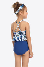Load image into Gallery viewer, Botanical Print Crisscross Ruffled Two-Piece Swim Set
