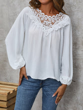 Load image into Gallery viewer, Lace Detail Balloon Sleeve Blouse
