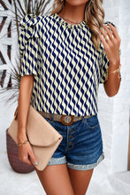 Load image into Gallery viewer, Tied Printed Puff Sleeve Blouse
