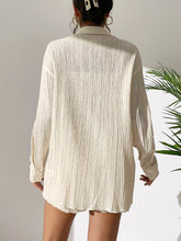 Load image into Gallery viewer, Textured Buttoned Shirt and Shorts Set
