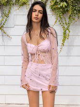 Load image into Gallery viewer, Sweetheart Neck Tie Front Top and Skirt Set
