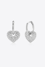 Load image into Gallery viewer, Zircon Heart Drop Huggie Earrings
