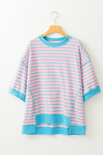 Load image into Gallery viewer, Striped Round Neck Half Sleeve T-Shirt
