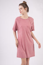 Load image into Gallery viewer, VERY J Washed Round Neck Mini Tee Dress
