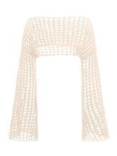 Load image into Gallery viewer, Openwork Boat Neck Long Sleeve Knit Cover Up
