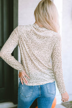 Load image into Gallery viewer, Round Neck Leopard Print Long Sleeve Tee
