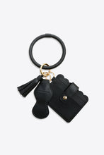 Load image into Gallery viewer, PU Wristlet Keychain with Card Holder
