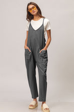 Load image into Gallery viewer, BiBi Washed Sleeveless Overalls with Front Pockets
