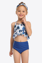 Load image into Gallery viewer, Botanical Print Crisscross Ruffled Two-Piece Swim Set
