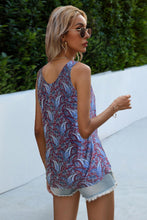 Load image into Gallery viewer, Printed Slit Scoop Neck Tank
