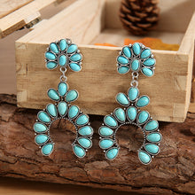 Load image into Gallery viewer, Artificial Turquoise Drop Earrings
