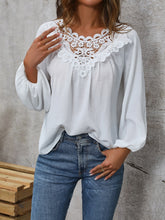 Load image into Gallery viewer, Lace Detail Balloon Sleeve Blouse
