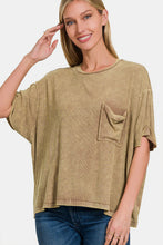 Load image into Gallery viewer, Zenana Ribbed Round Neck Drop Shoulder T-Shirt
