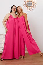 Load image into Gallery viewer, Double Take Full Size Ruffle Trim Tie Back Cami Jumpsuit with Pockets
