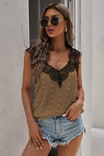 Load image into Gallery viewer, Contrast Lace Trim Swiss Dot Tank

