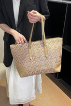 Load image into Gallery viewer, Chevron Straw Tote Bag
