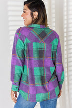 Load image into Gallery viewer, Zenana Plaid Button Up Long Sleeve Shacket
