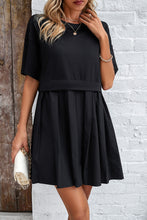 Load image into Gallery viewer, Round Neck Dropped Shoulder Mini Dress
