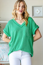 Load image into Gallery viewer, Heimish Full Size Front Pocket Short Sleeve Ribbed Top
