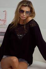 Load image into Gallery viewer, BiBi Lace Detail Ribbed Long Sleeve Top
