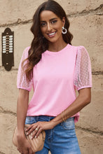 Load image into Gallery viewer, Polka Dot Round Neck Short Sleeve T-Shirt
