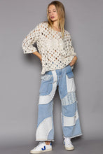 Load image into Gallery viewer, POL Round Neck Worn-Out Detail See Through Top
