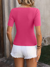 Load image into Gallery viewer, Square Neck Short Sleeve Sweater
