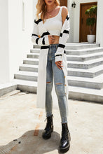 Load image into Gallery viewer, Pocketed Striped Button Up Cardigan
