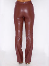 Load image into Gallery viewer, PU Leather High Waist Straight Pants
