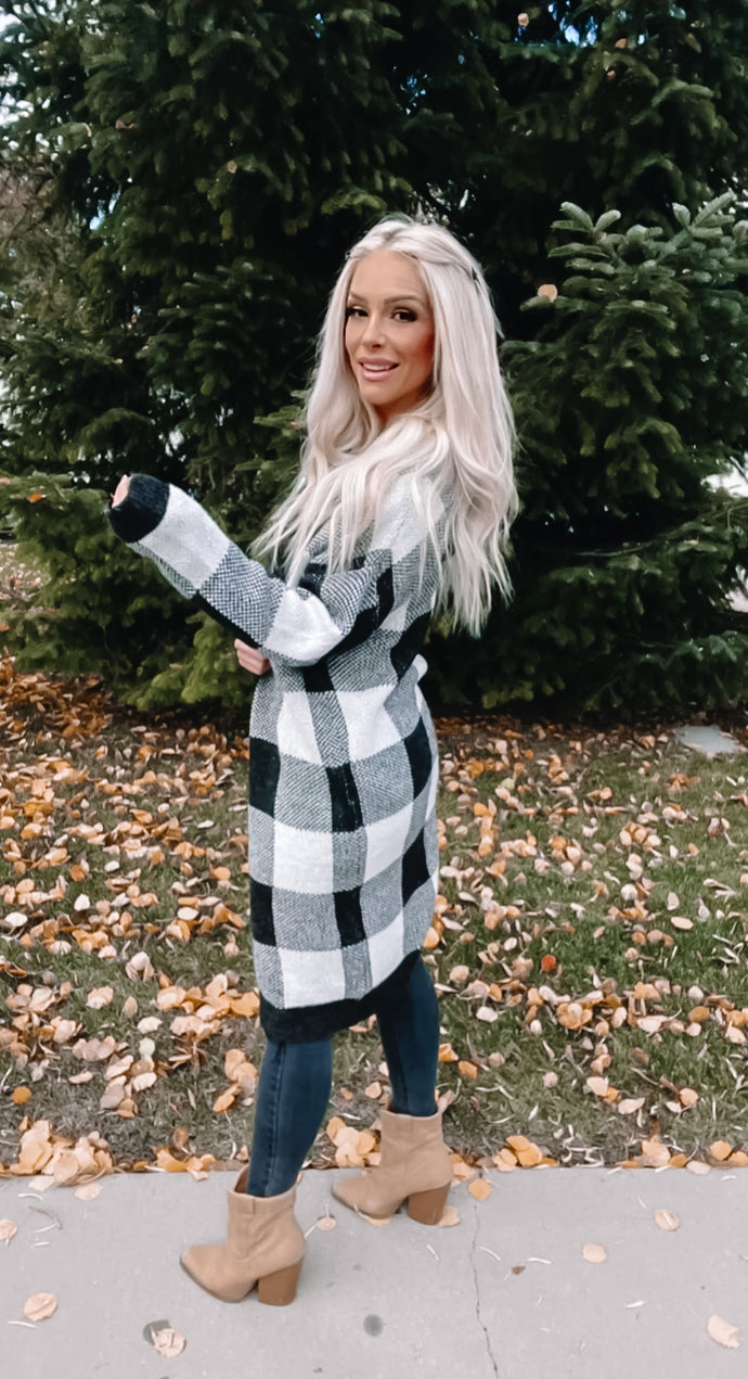 Buffalo Plaid Duster Cardigan