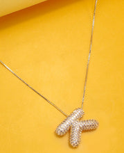 Load image into Gallery viewer, INITIAL PAVE RHINESTONE BUBBLE BALLOON
NECKLACE
